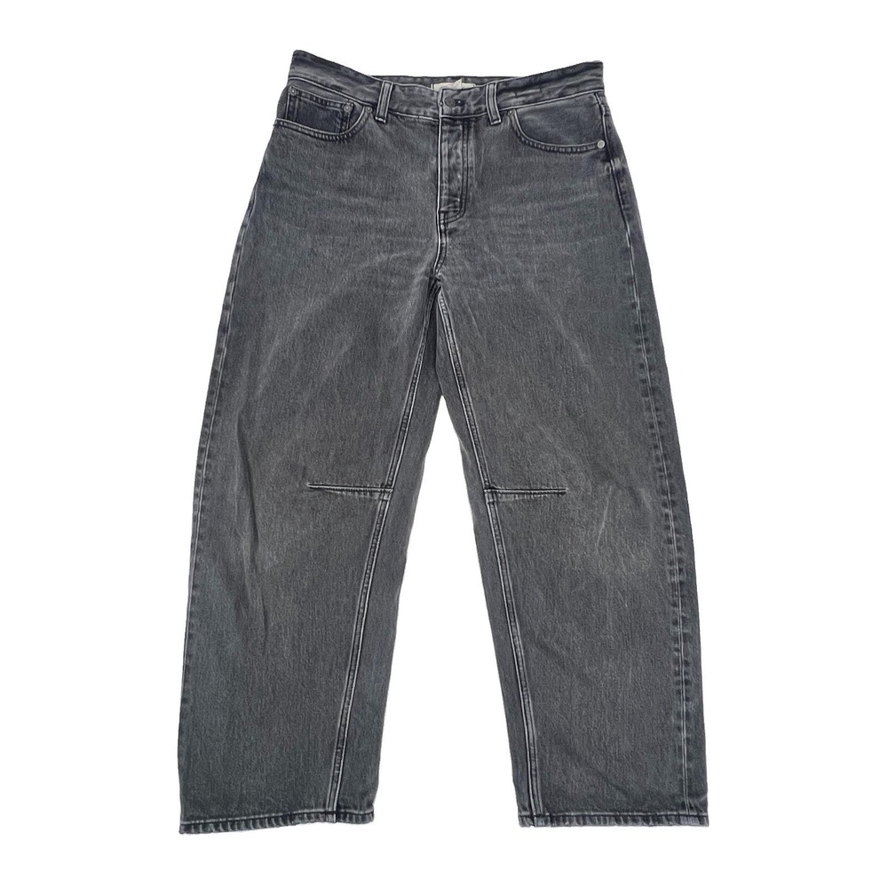Madewell Darted Barrel-Leg Button Fly Jean Black High Rise 100% Cotton Womens 28